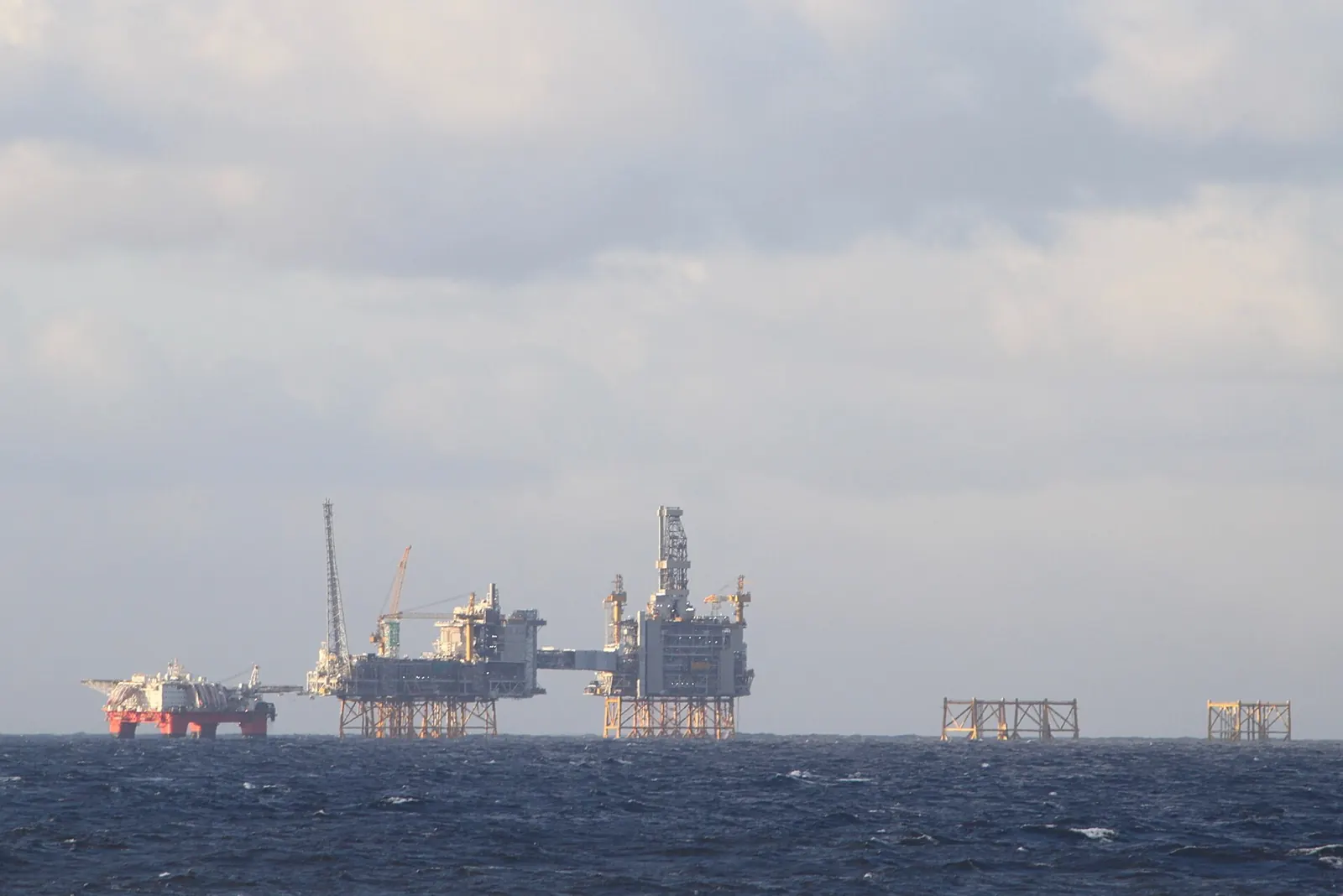 Oil and gas platforms in the North Sea off Scotland