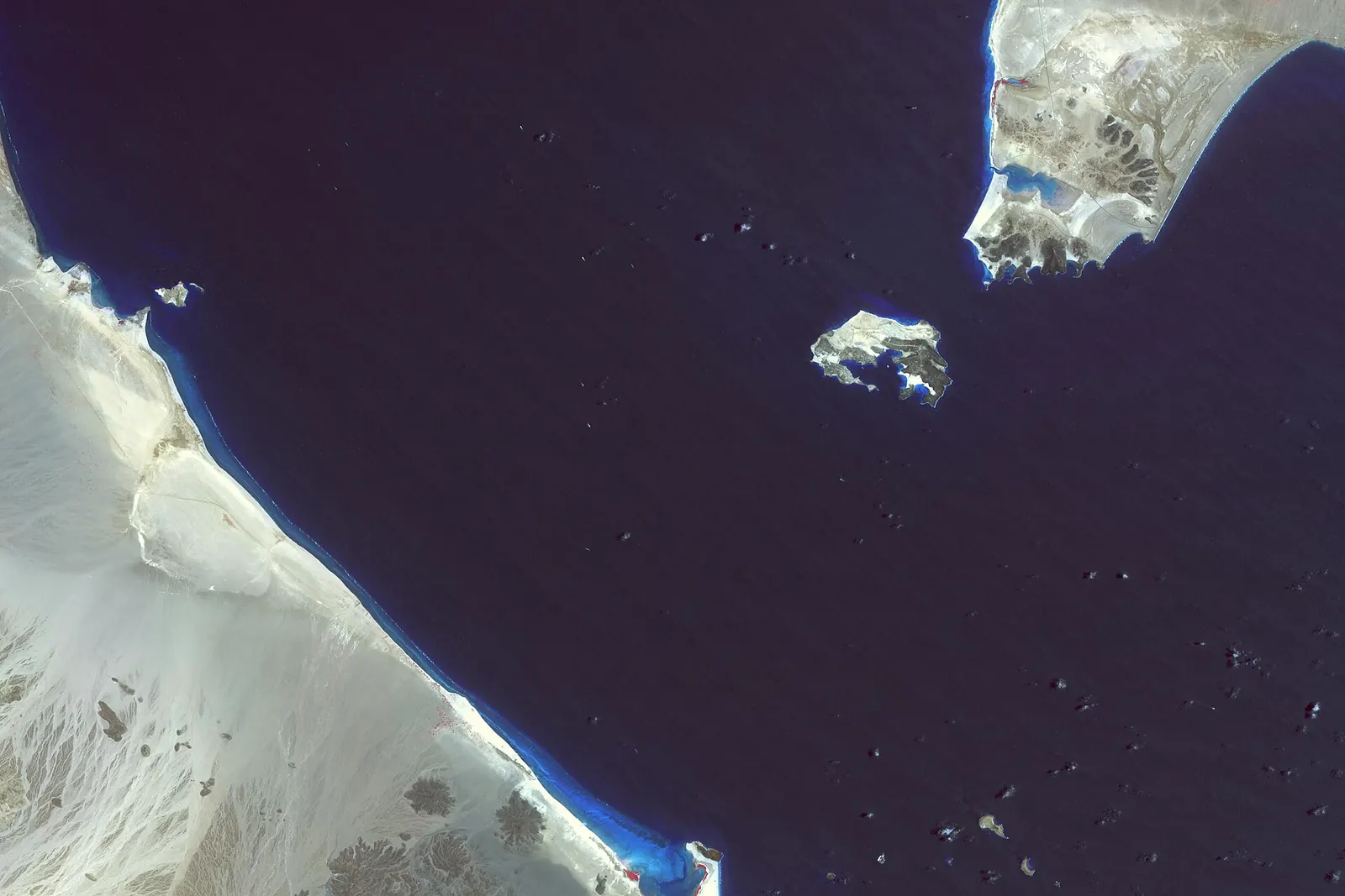 The Bab el-Mandeb strait between Africa and Arabia, seen by NASA's ASTER instrument