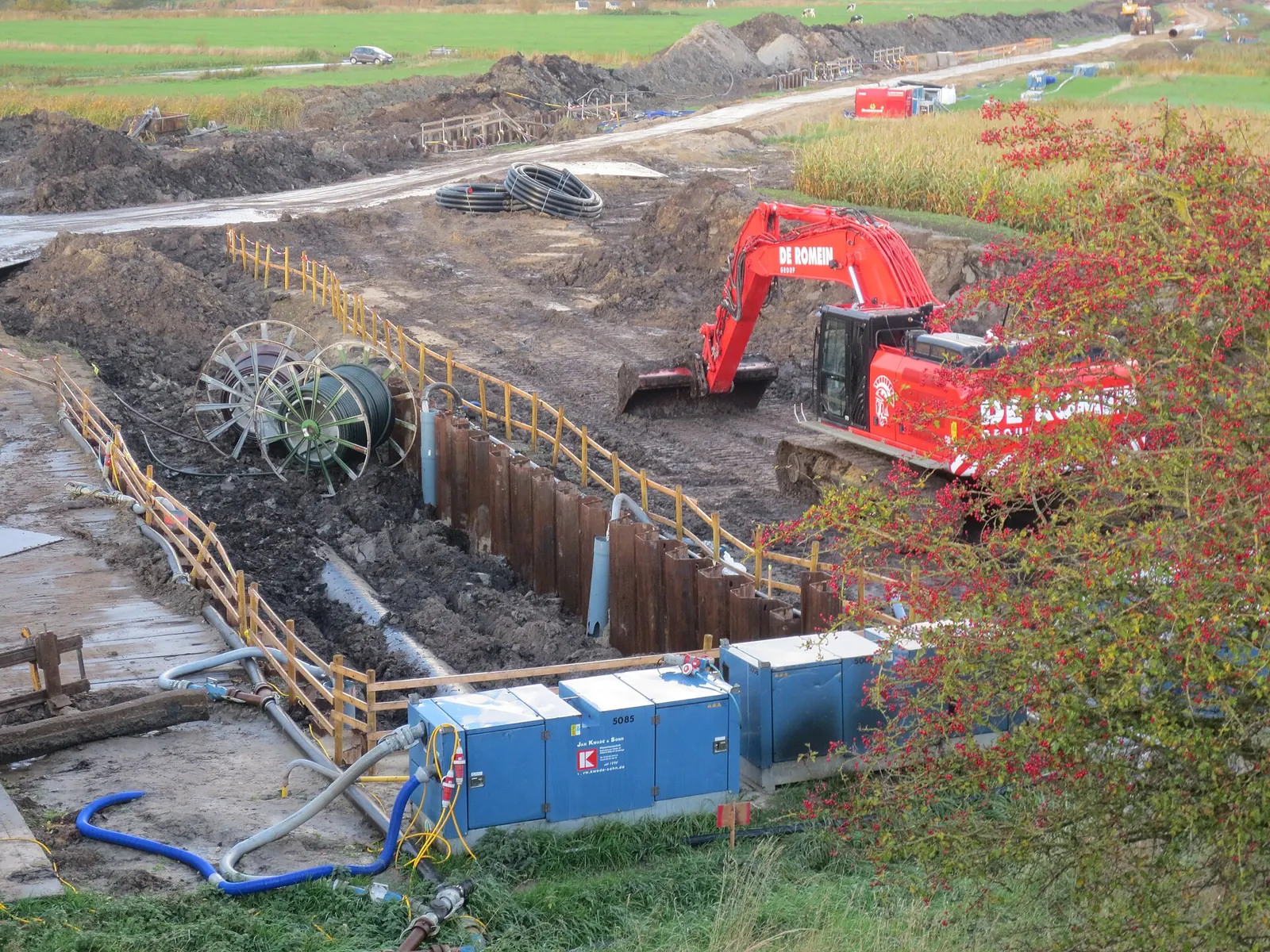 Construction of the gas pipeline from the Wilhelmshaven LNG terminal, Germany