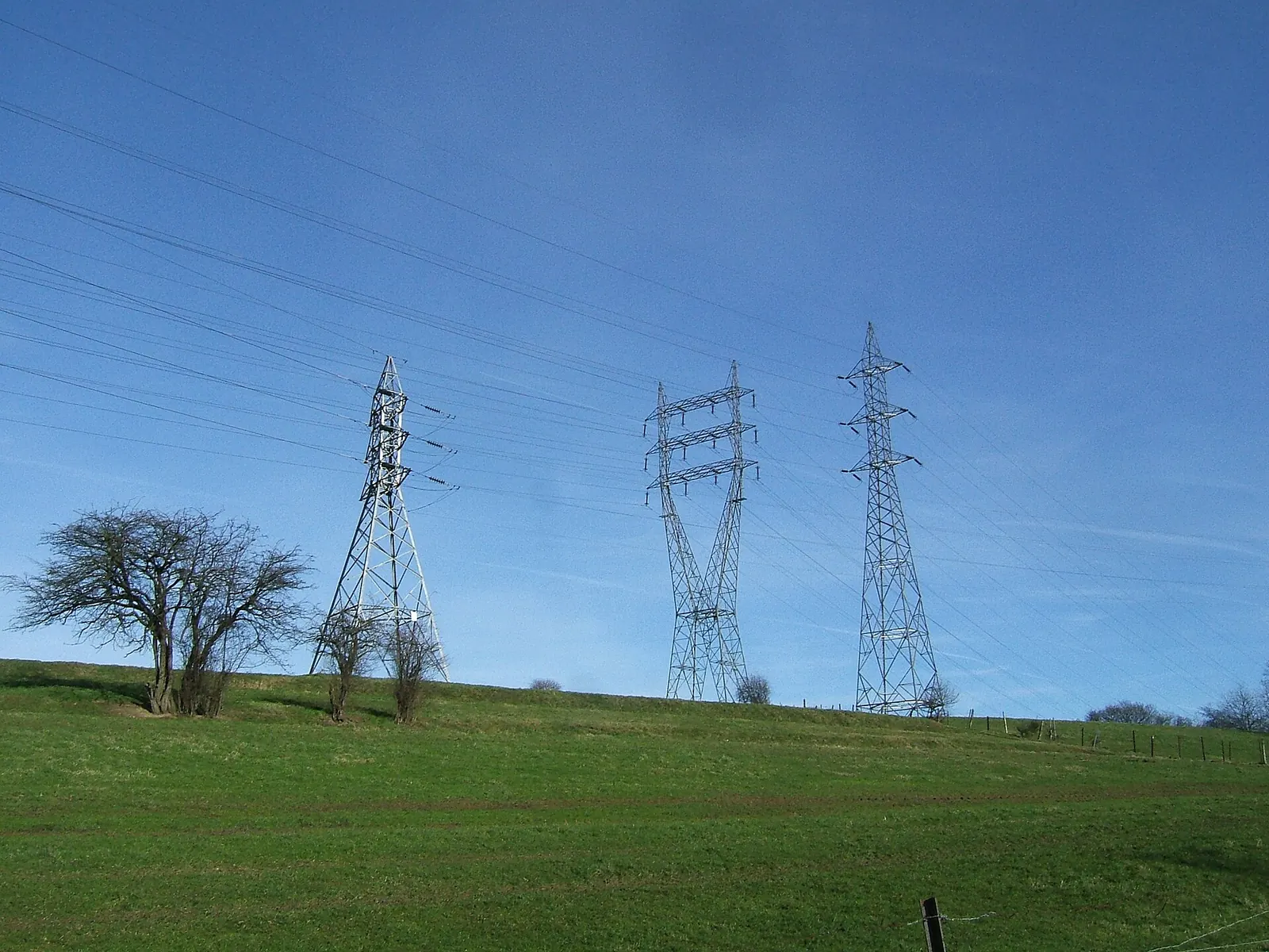 Electricity pylons at Jupille-sur-Meuse, Belgium