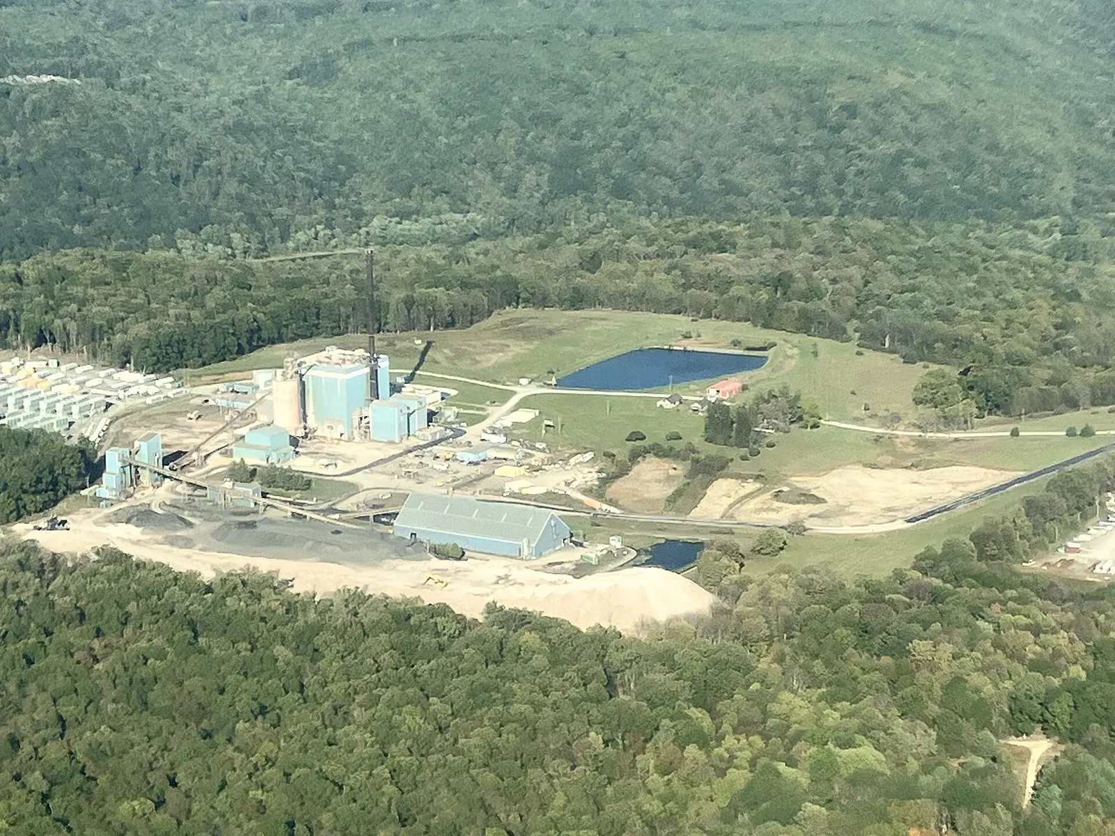 Aerial view of the Scrubgrass power plant in western Pennsylvania