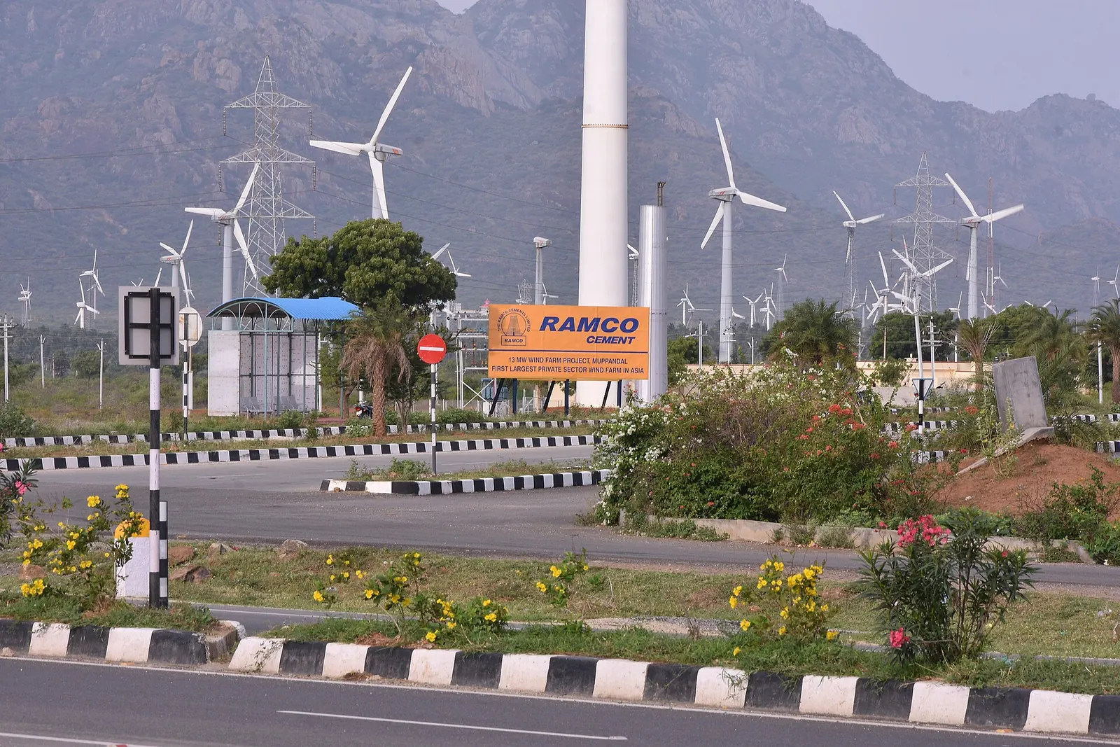A wind farm at Muppandal, Tamil Nadu, India